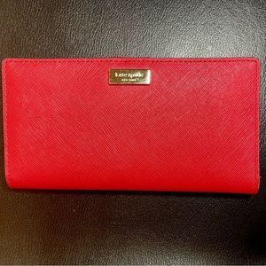 Kate Spade Staci Large Slim Bifold Wallet (Red)